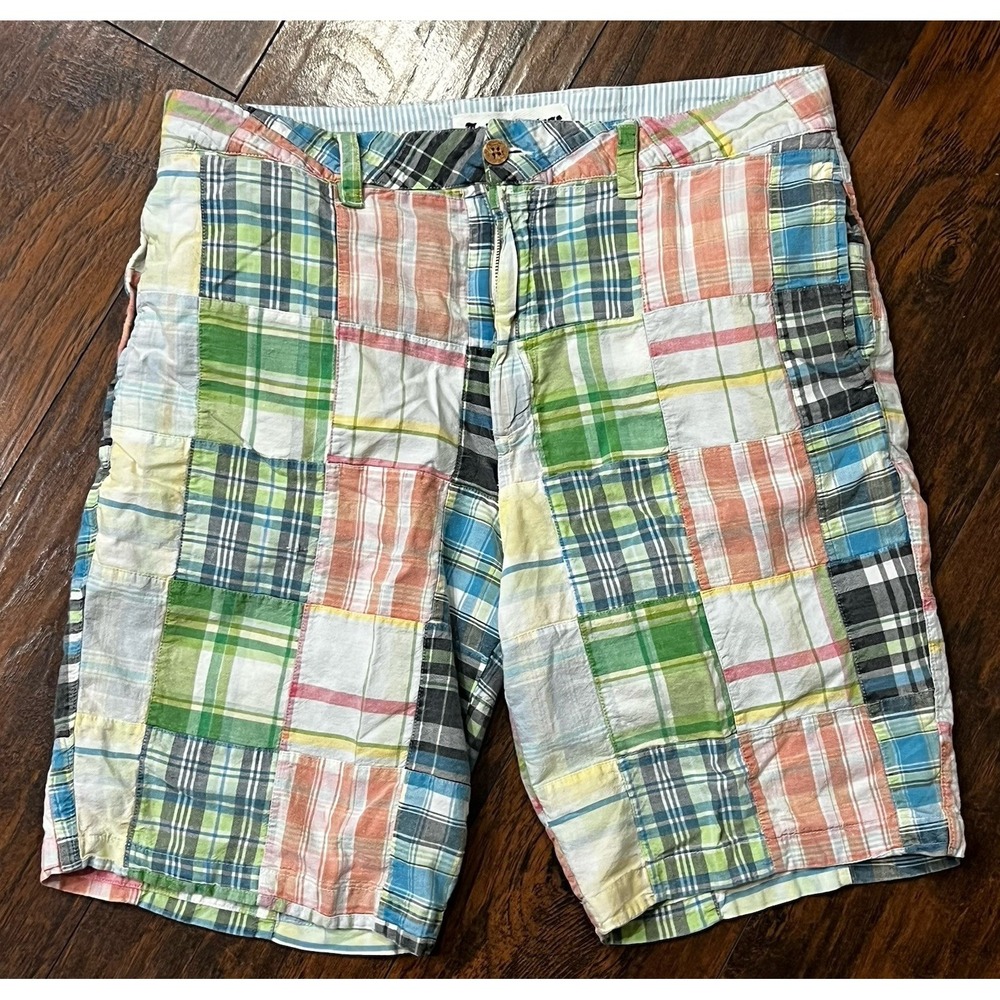 Tailor Vintage Patchwork Shorts Men's Size 36 Preppy Ivy Coastal Plaid Summer